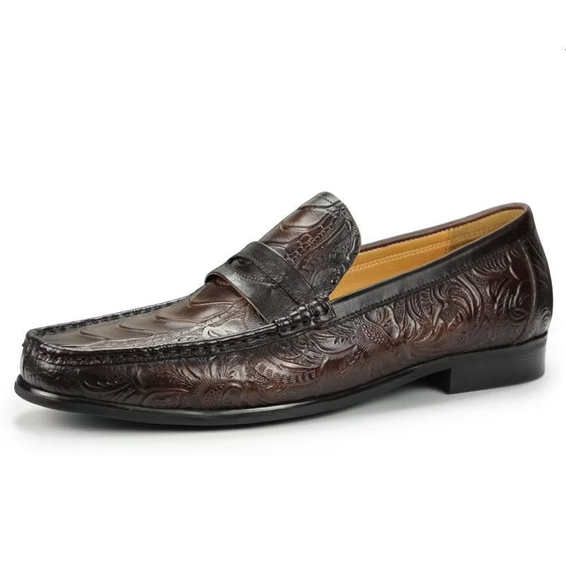 Loafers Heren Exotische Instaploafers Met Metalen Neus - Koffie