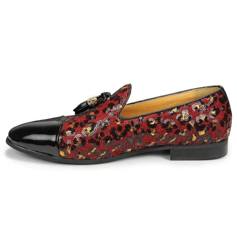 Loafers Heren Exotische Instaploafers Met Metalen Neus - Rood