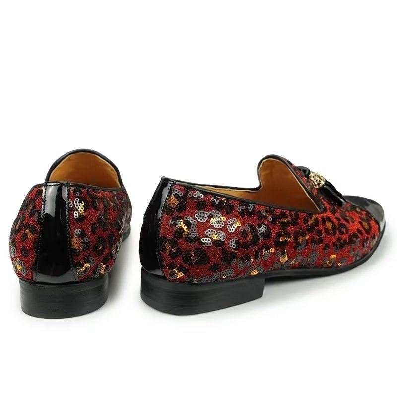 Loafers Heren Exotische Instaploafers Met Metalen Neus - Rood