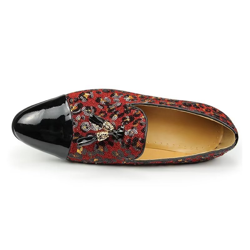 Loafers Heren Exotische Instaploafers Met Metalen Neus - Rood