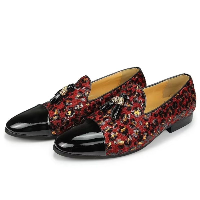 Loafers Heren Exotische Instaploafers Met Metalen Neus - Rood