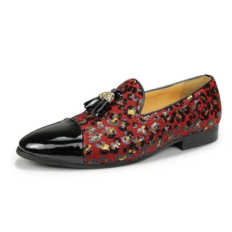 Loafers Heren Exotische Instaploafers Met Metalen Neus - Rood