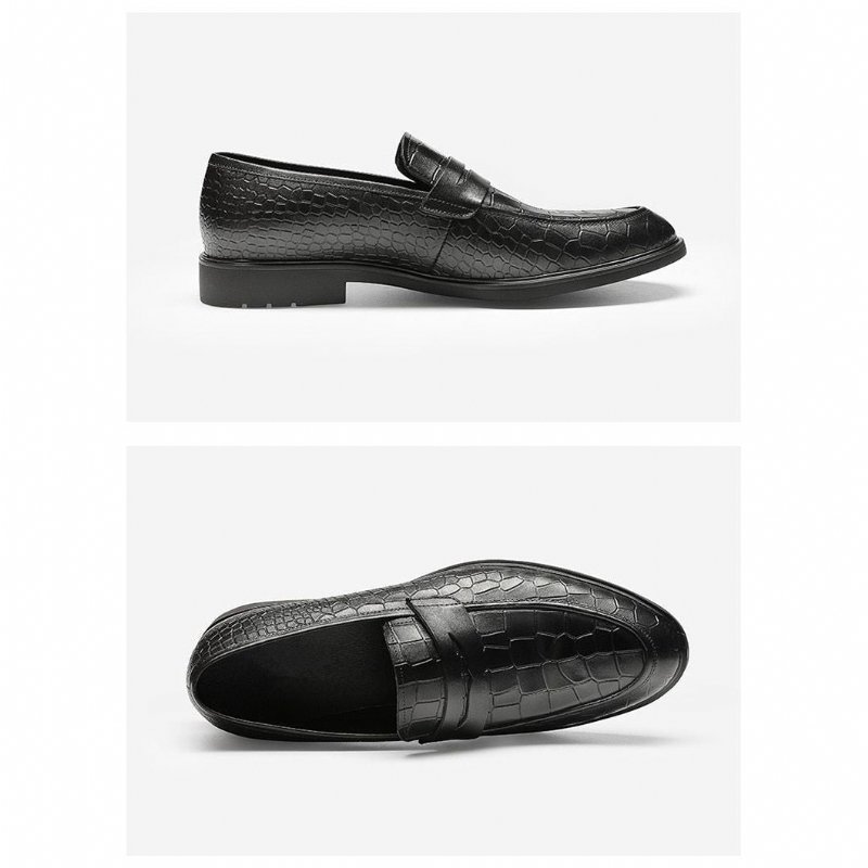 Loafers Heren Exotische Leren Instapbrogue-loafers - Zwart