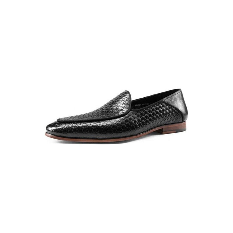 Loafers Heren Formele Instapbrogues Reliëfleer - Zwart