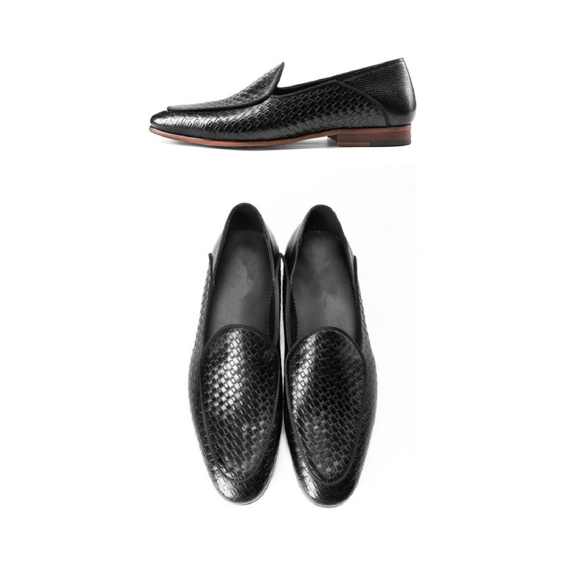 Loafers Heren Formele Instapbrogues Reliëfleer - Zwart