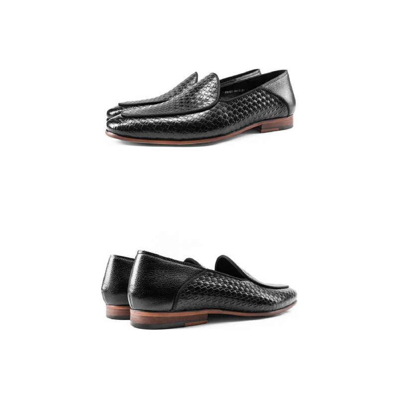 Loafers Heren Formele Instapbrogues Reliëfleer - Zwart