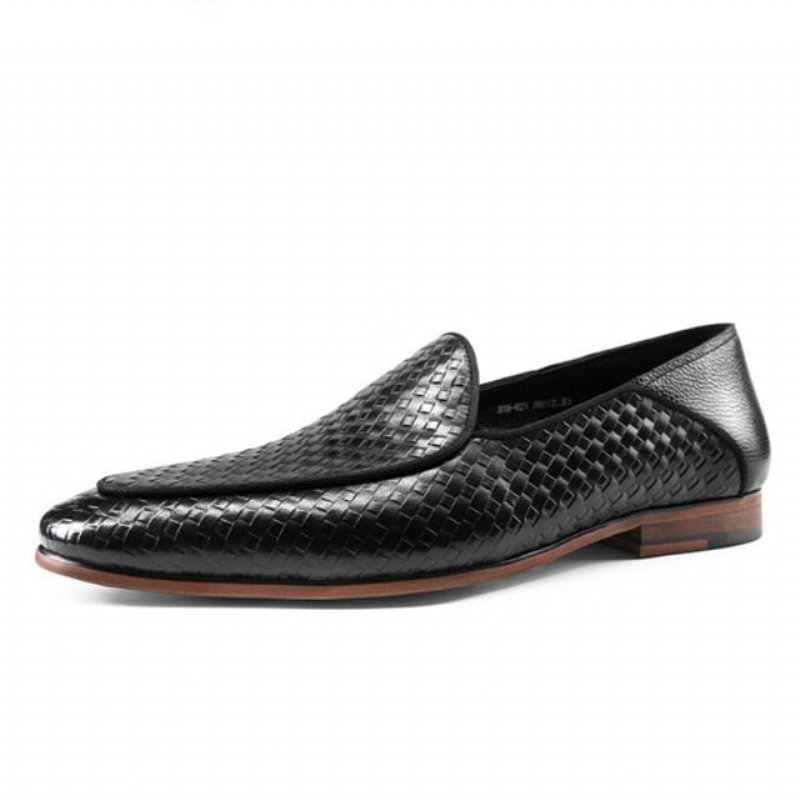 Loafers Heren Formele Instapbrogues Reliëfleer - Zwart