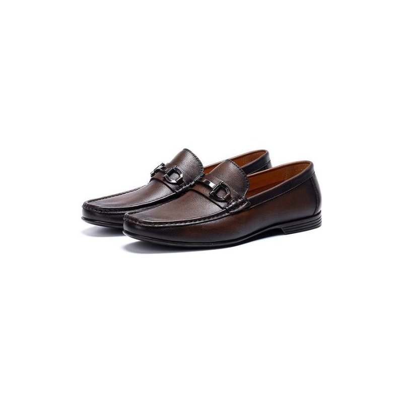 Loafers Heren Hazel Luxe Leren Instappers - Koffie