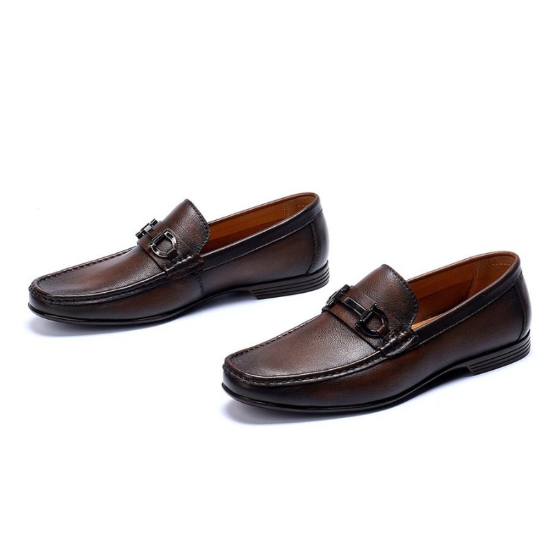 Loafers Heren Hazel Luxe Leren Instappers - Koffie