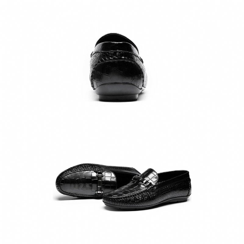 Loafers Heren Instaploafers Met Exotische Textuur - Zwart