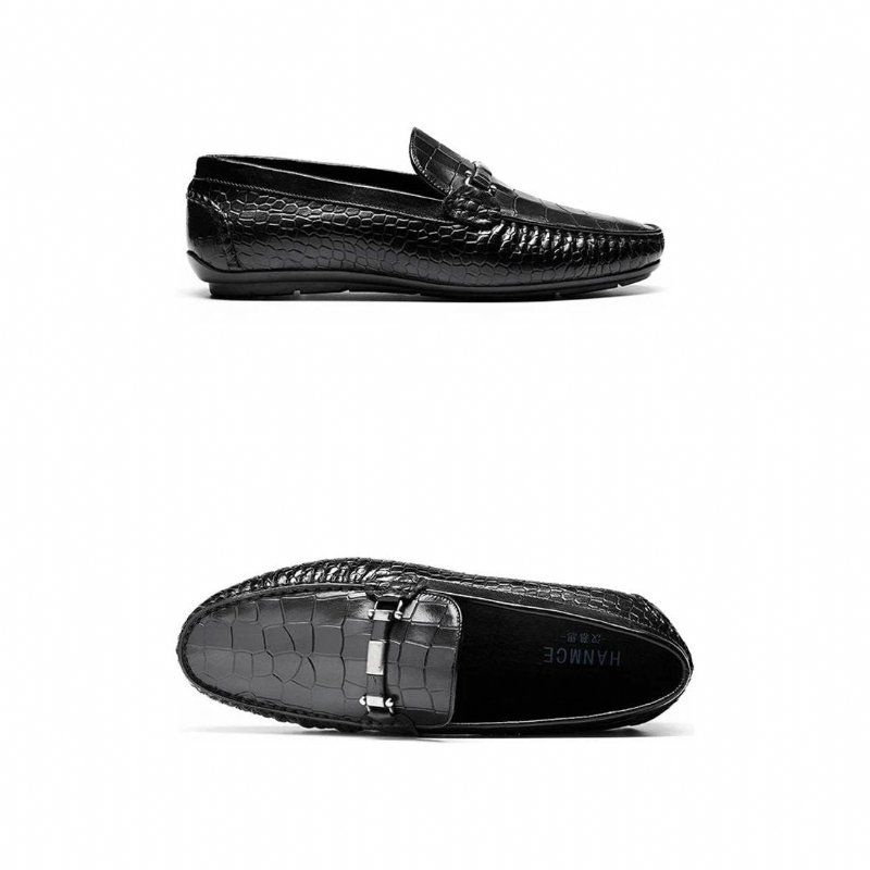 Loafers Heren Instaploafers Met Exotische Textuur - Zwart