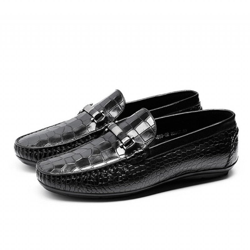 Loafers Heren Instaploafers Met Exotische Textuur - Zwart