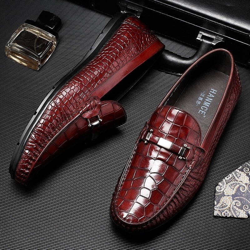 Loafers Heren Instaploafers Met Exotische Textuur - Rood