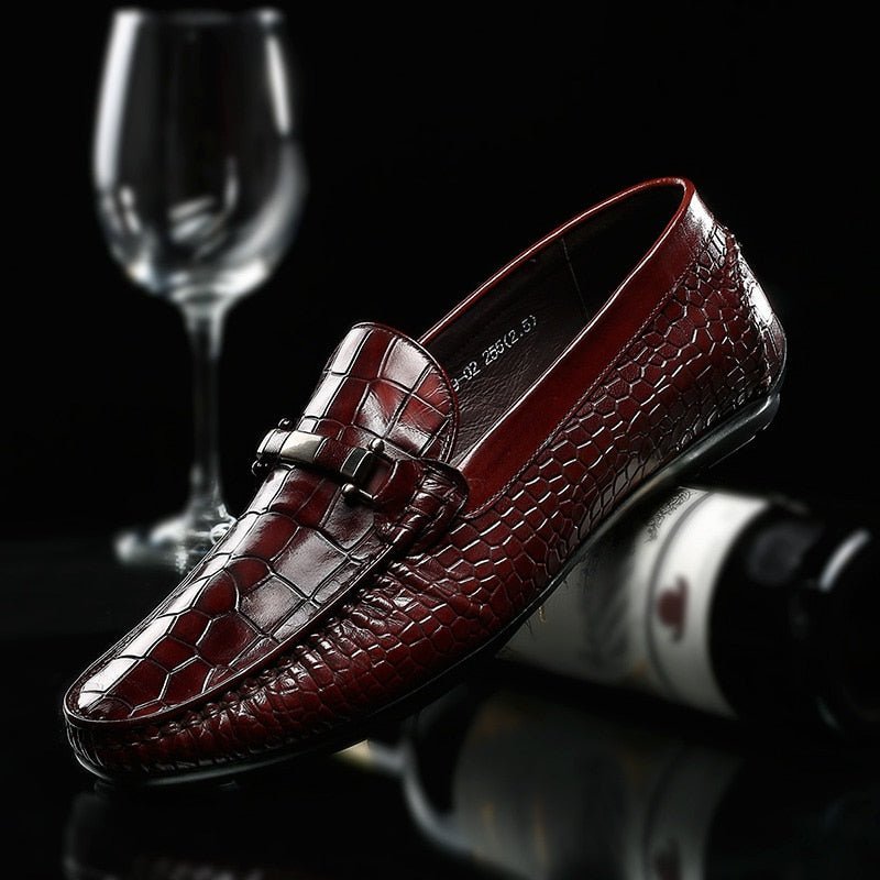 Loafers Heren Instaploafers Met Exotische Textuur - Rood