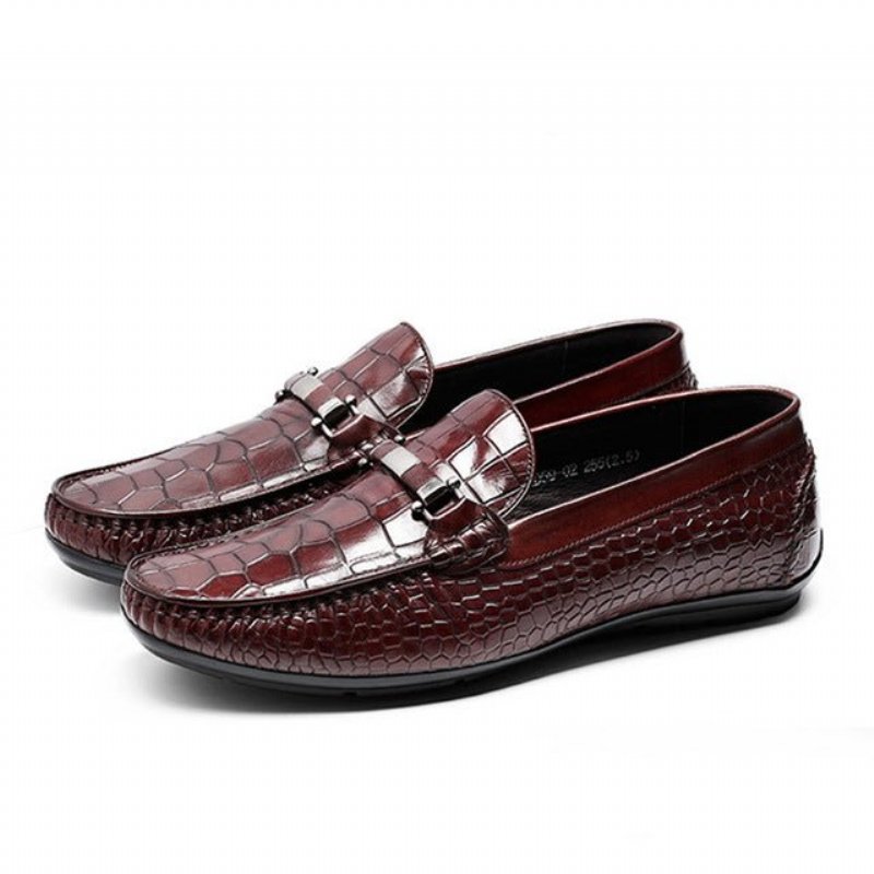 Loafers Heren Instaploafers Met Exotische Textuur - Rood