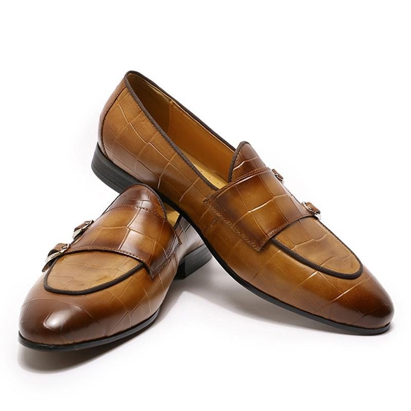 Loafers Heren Instaploafers Met Monniksband - Koffie