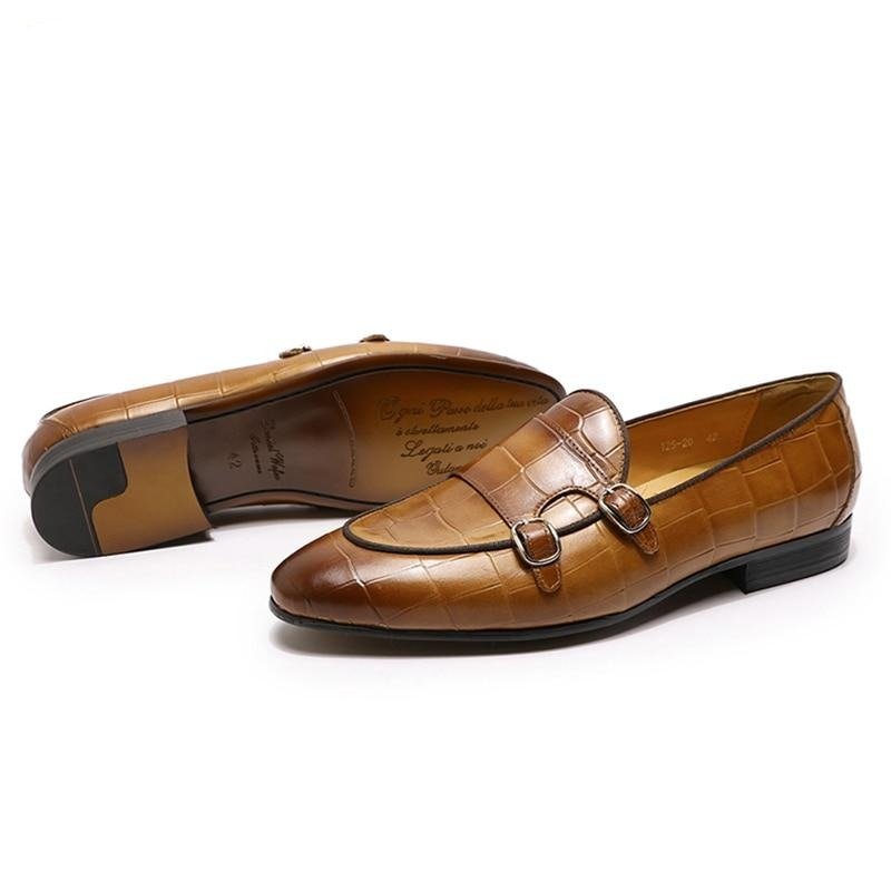 Loafers Heren Instaploafers Met Monniksband - Koffie