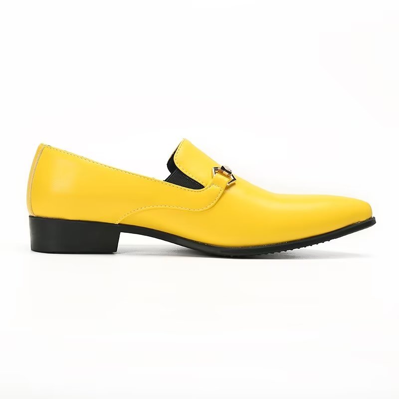 Loafers Heren Instappers Echt Leer - Geel