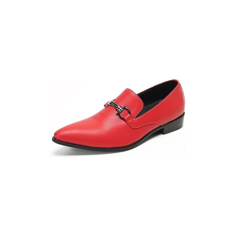 Loafers Heren Instappers Echt Leer - Rood