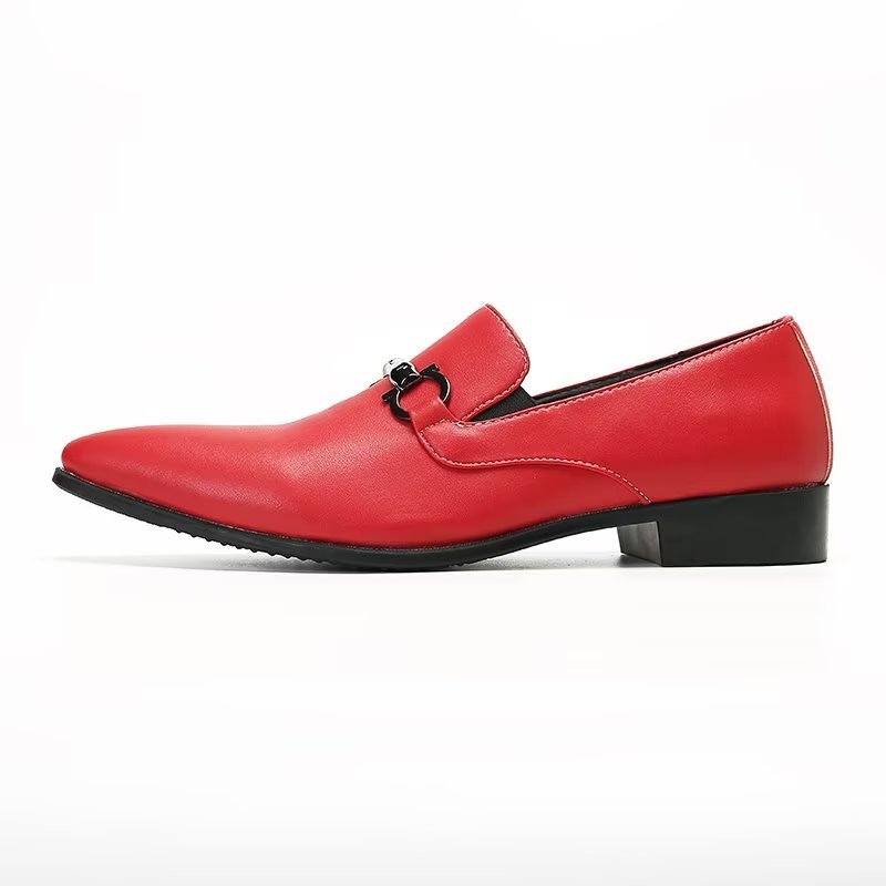 Loafers Heren Instappers Echt Leer - Rood