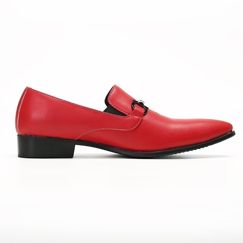 Loafers Heren Instappers Echt Leer - Rood