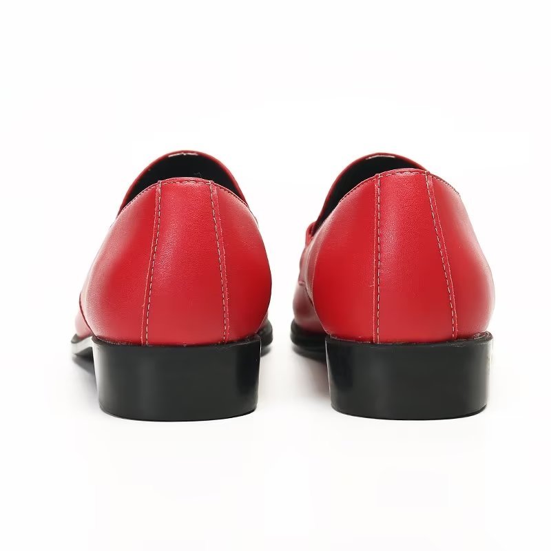 Loafers Heren Instappers Echt Leer - Rood