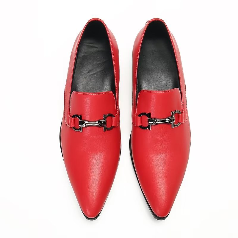 Loafers Heren Instappers Echt Leer - Rood