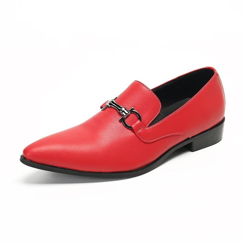 Loafers Heren Instappers Echt Leer - Rood