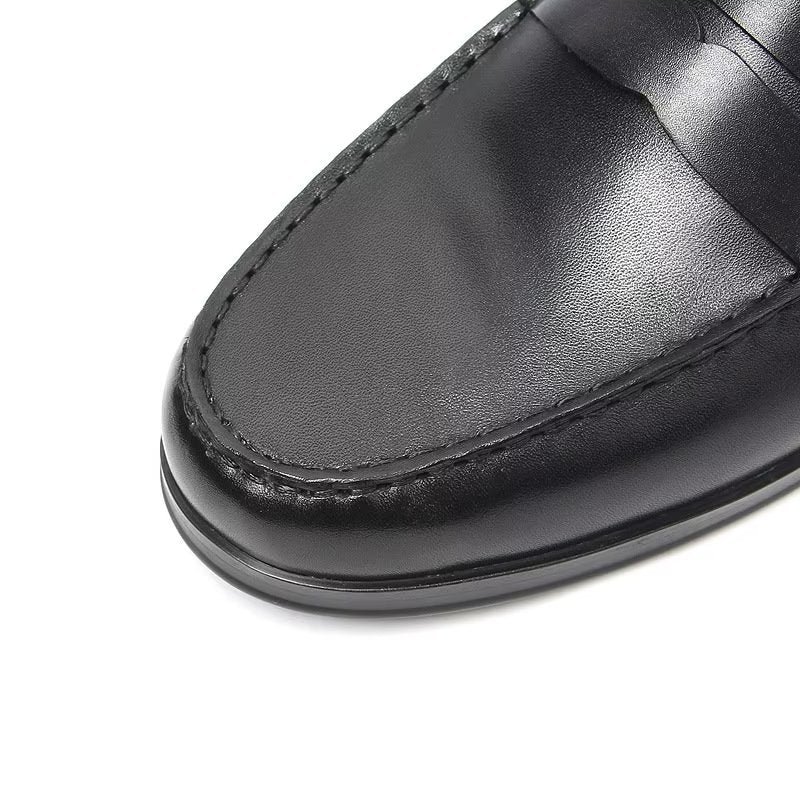 Loafers Heren Instappers Echt Leer Met Krokodillenmotief - Zwart