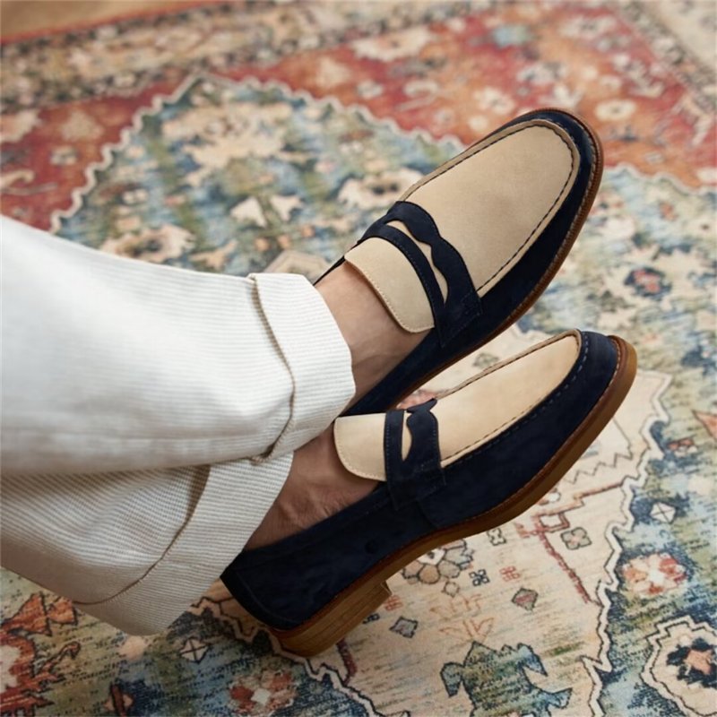 Loafers Heren Klassieke Leren - Blauw