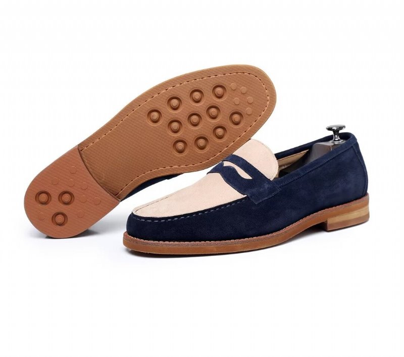 Loafers Heren Klassieke Leren - Blauw