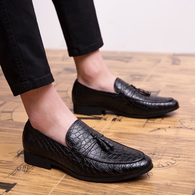 Loafers Heren Lavish Croctassel Exotische Oxford-instappers - Zwart