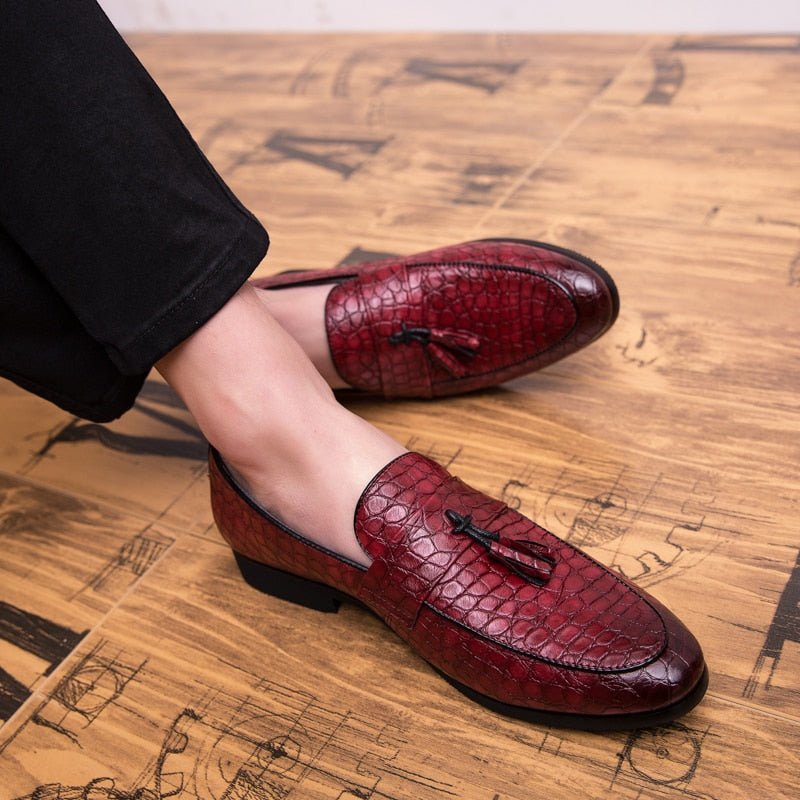 Loafers Heren Lavish Croctassel Exotische Oxford-instappers - Rood