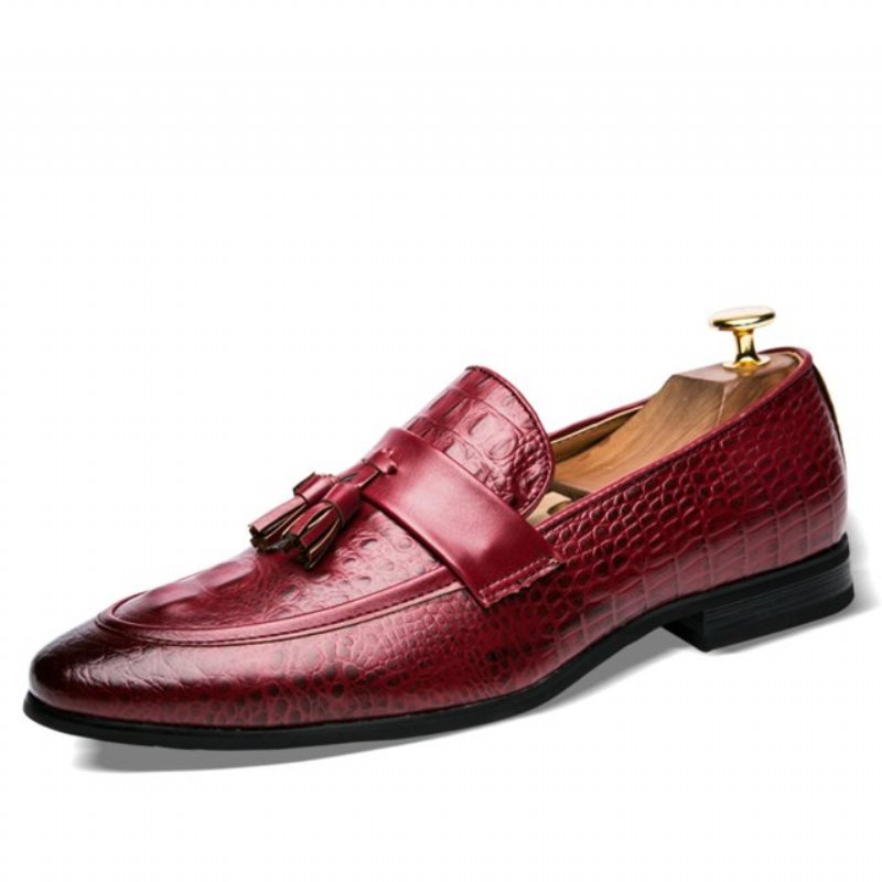 Loafers Heren Lavish Croctassel Exotische Oxford-instappers - Rood