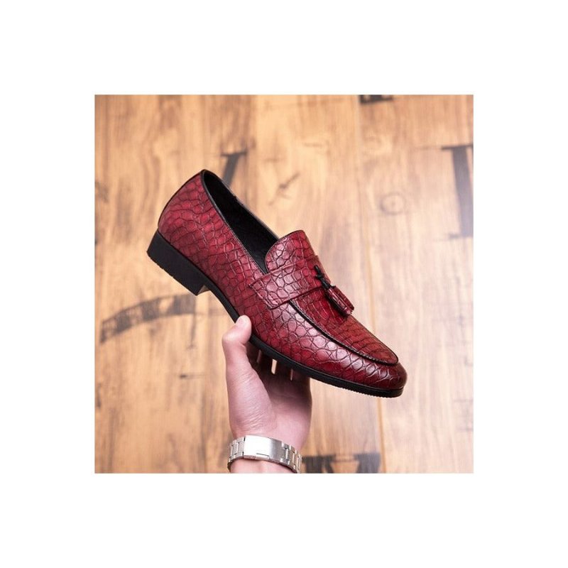 Loafers Heren Lavish Croctassel Exotische Oxford-instappers - Rood