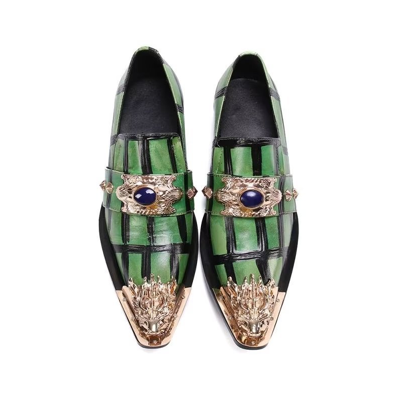 Loafers Heren Leren Instappers - Groen