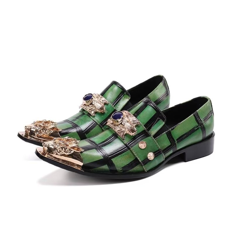 Loafers Heren Leren Instappers - Groen