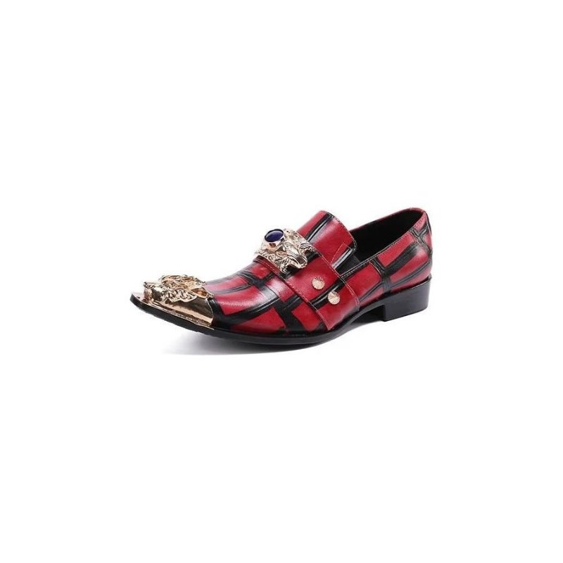 Loafers Heren Leren Instappers - Rood