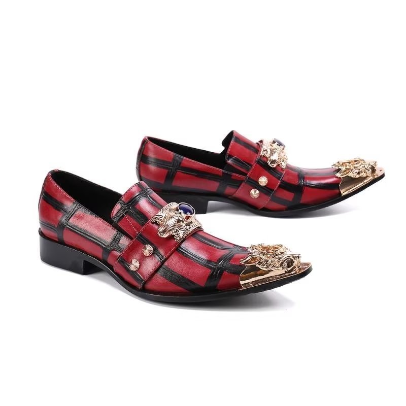 Loafers Heren Leren Instappers - Rood