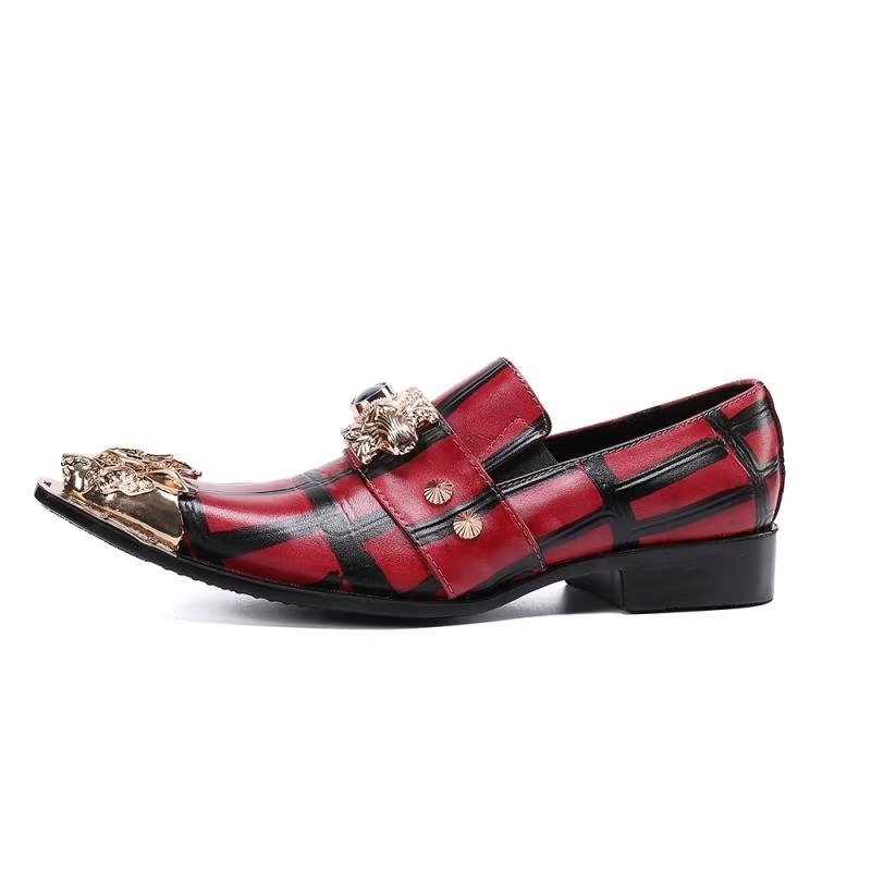 Loafers Heren Leren Instappers - Rood