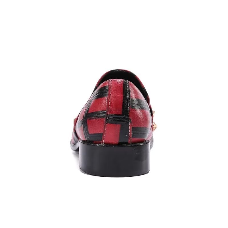 Loafers Heren Leren Instappers - Rood