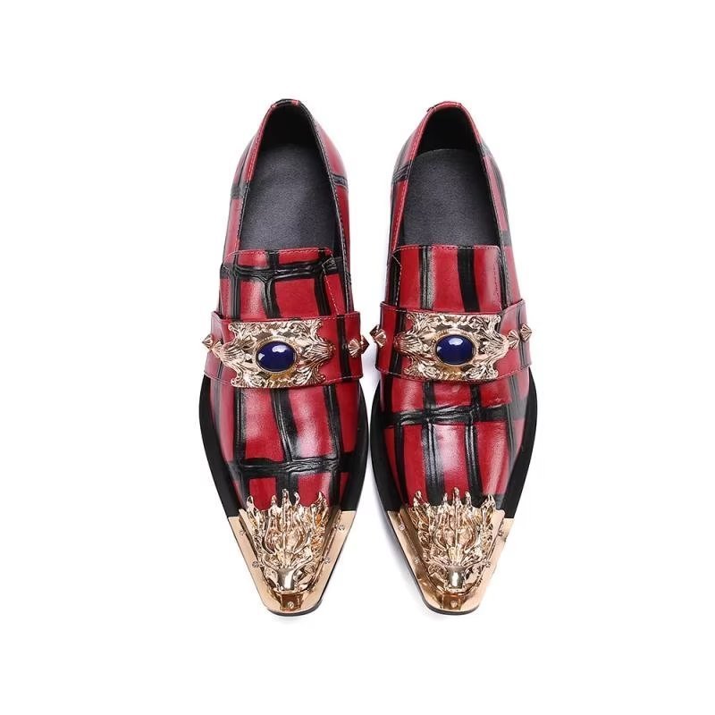 Loafers Heren Leren Instappers - Rood