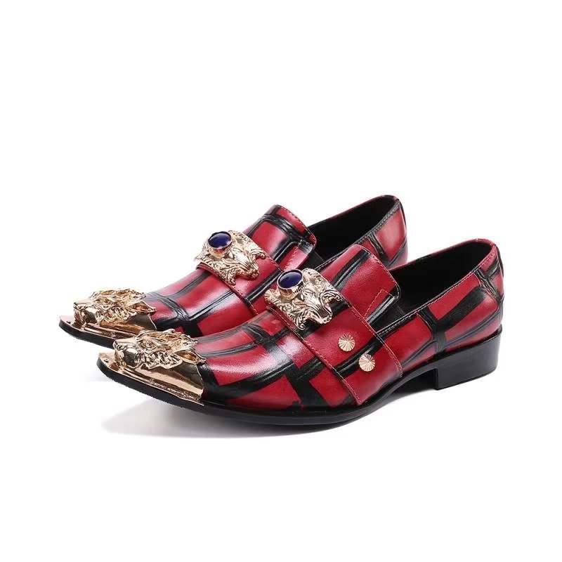 Loafers Heren Leren Instappers - Rood