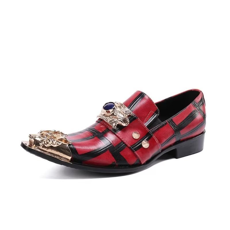 Loafers Heren Leren Instappers - Rood