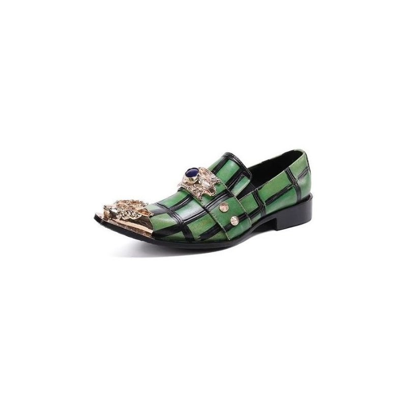 Loafers Heren Leren Instappers - Groen