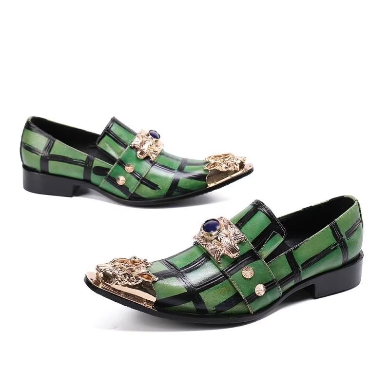 Loafers Heren Leren Instappers - Groen