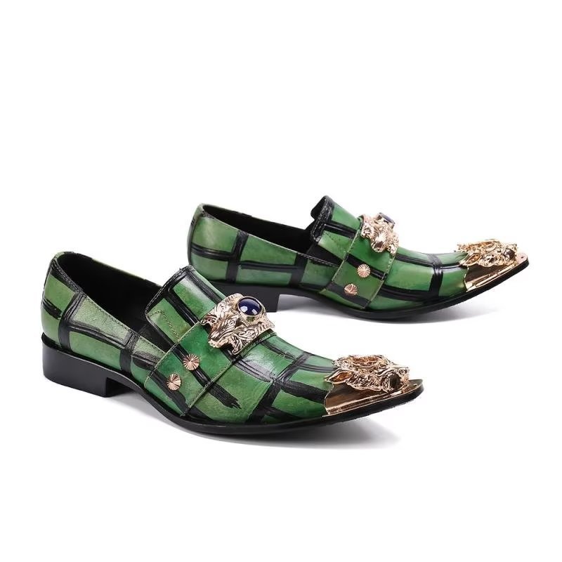 Loafers Heren Leren Instappers - Groen