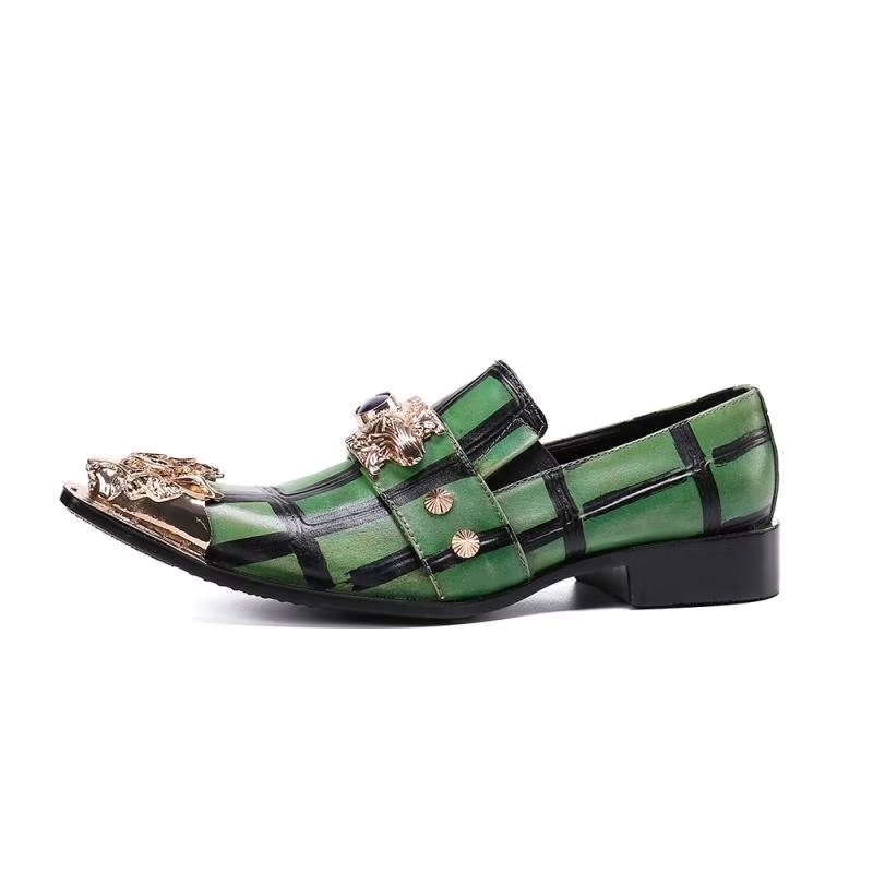 Loafers Heren Leren Instappers - Groen