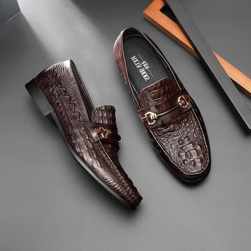 Loafers Heren Luxe Crocbreeze Leren Instaploafers - Koffie