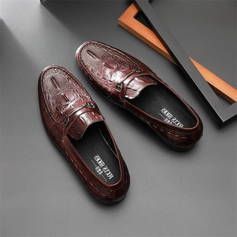 Loafers Heren Luxe Crocbreeze Leren Instaploafers - Koffie